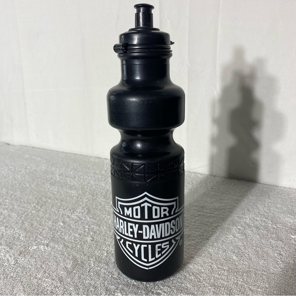 Harley-Davidson Black Plastic W Grey Logo Water Bottle